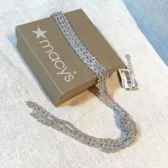 Macy's シルバー色多重チェーンネックレス