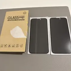 iPhone16 plus用　プレミアム強化ガラスフィルム 2枚入り 覗き見防止