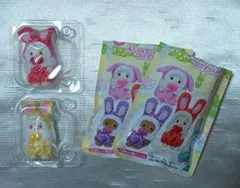 【匿名配送】シルバニアファミリー　赤ちゃんカラフルウサギコスチューム　2点セット