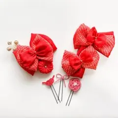 七五三髪飾り Love ribbon twin mini ♡ 753ヘッドドレス - メルカリ