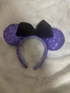 Disney ディズニー　ミニー　カチューシャ　スパンコール パープル