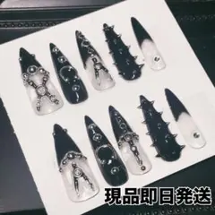 【19】ネイルチップ ハンドメイド ロング Y2K ギャル 量産 パンク 地雷