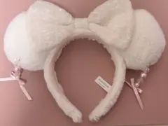 ディズニー　カチューシャ　ミッキー型　白ピンク
