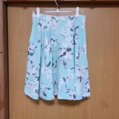 水色花柄フレアスカートのサムネイル