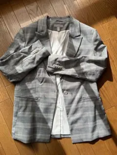 グレー系チェック テーラードジャケット