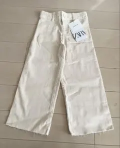 ZARA クリーム色ワイドパンツ 新品タグ付き　2-3才　98㎝