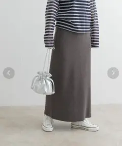 アーバンリサーチドアーズ　リネン混ニットストレートスカート