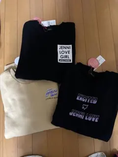 新品 未使用 ジェニィラブ裏起毛トレーナー 3点セット 160㎝ブラックベージュ