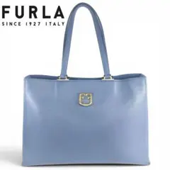 【FURLA/フルラ】美品 BELVEDERE トートバッグ レザー A4 青のサムネイル
