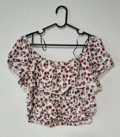 H&M オフショルダー 花柄 Tシャツ