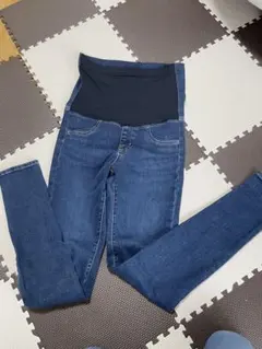 マタニティ デニムパンツ 、ネイビー ２着セット