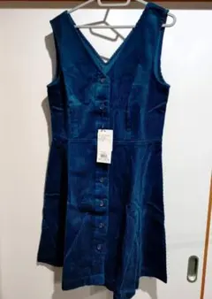 《新品タグ付》コーデュロイ ジャンパースカート M / 深緑 綿100%