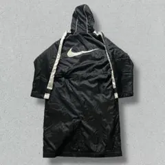 90s ナイキ ベンチコート ビッグスウッシュ バックロゴ 裏ボア 黒 サイズL