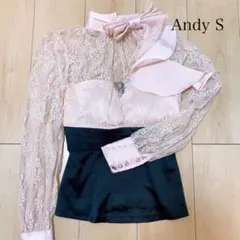人気ドレス屋Andy S ピンク・黒 レーストップス.キャバ嬢