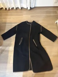 TONAL トーナル レディース ノーカラーコート ブラック 36 レザー調