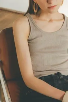 CLANE クラネ BASIC RIB TANK TOPS BEIGE ベージュ