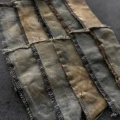 B1 デニムリメイク　コーヒー染め　ファスナー部分　　内側10枚