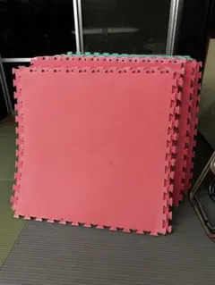 新品+中古】テコンドー 八角形コート用マット 100枚 青・赤 両面タイプ 