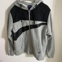 ジップアップフード付きパーカー グレー/ブラック