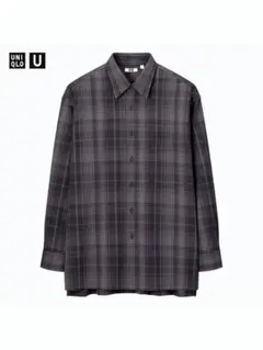 UNIQLO U フランネルオーバーサイズチェックシャツ（長袖）