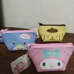 サンリオ ミニポーチ 舟形 3個セット ポムポムプリン タキシードサム マイメロ
