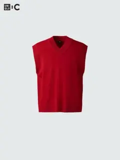 UNIQLO C ニットベスト　レッド　XL