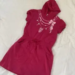 マザウェイズ フード付き　ワンピース　ピンク　130 女の子