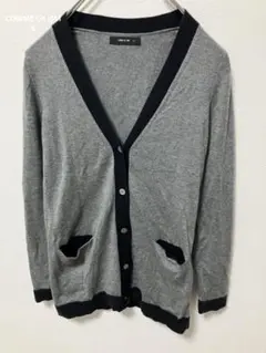 コム サ イズム【S】グレー ×ネイビー カーディガン 羽織り