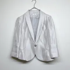 ドレスデコ　袖レースジャケット　セレモニー　上品　シャイニー　日本製　フォーマル