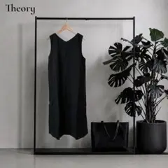 【極美品】セオリー Theory TAILOR ノースリーブ ワンピース 黒 2