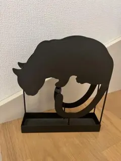 猫の線香立て　鉄