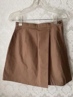 ブラウン ラップスタイル キュロットミニスカート