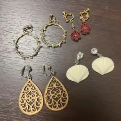 ハンドメイド イヤリング　セット　4種類　和風　カジュアル　浴衣　カジュアル