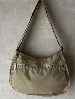 【レスポートサック】ベージュ ショルダーバッグ 外ポケット付き