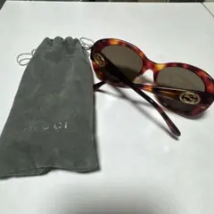 美品 GUCCI グッチ インターロッキング オールレザー化粧ポーチ ドーム