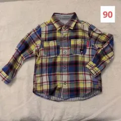 ミキハウス　ダブルビー　DOUBLE.B リバーシブル　チェック柄シャツ 90