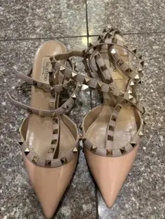 VALENTINOロックスタッズパンプス 34ベージュ 保存袋 替えスタッズ付き