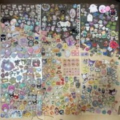 キャラクターいろいろ　シール 大量セット　おすそ分け A5シート6枚のサムネイル