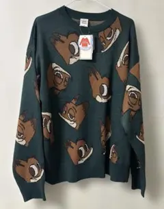 新品　ディズニー ズートピア NICK オーバーサイズ 総柄ニット