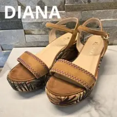 品　DIANA ダイアナ　サンダル　ミュール　総柄　花柄　ストラップ　24cmのサムネイル
