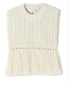 【HYKE／ハイク】ワッフルニット フリンジベスト