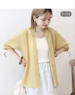 AMERICAN HOLIC シアーボイルオーバーシルエットシャツ　マスタードMのサムネイル