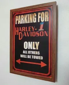 ハーレーダビッドソン　HarleyDavidson パロディアート　壁掛け　額装