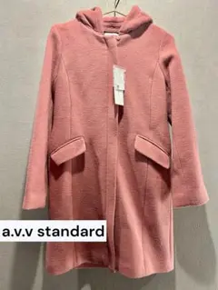 新品★a.v.v standard★フード取外し可能ピンクロングコート デートに