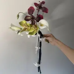 アーティフィシャルフラワーブーケ　ブートニアセット