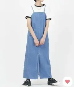 Kastaneストレッチデニムフリンジジャンスカ