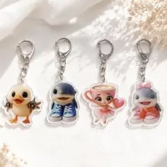 イタリアンブレインロット　アクリルキーホルダー4個セット キュートデザイン
