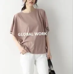 GLOBAL WORK Tシャツカットソー　ブラウン　M