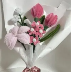 花束　モールフラワー　枯れないお花　プレゼント　誕生日　贈物　ピンク　ピンク