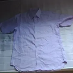 薄紫 半袖シャツ レギュラーカラー